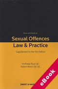 Cover of Rook and Ward on Sexual Offences: Law & Practice 5th ed: 1st Supplement (eBook)