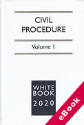 Cover of The White Book Service 2020: Civil Procedure Volume 1 only (eBook)