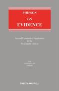 Cover of Phipson on Evidence 19th ed: 2nd Supplement