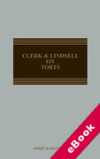 Cover of Clerk & Lindsell On Torts: 23rd ed with 1st Supplement (eBook)