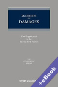 Cover of McGregor on Damages 21st ed: 1st Supplement (Book & eBook Pack)