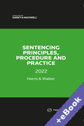 Cover of Sentencing Principles, Procedure and Practice 2022 (Book & eBook Pack)