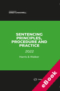 Cover of Sentencing Principles, Procedure and Practice 2022 (eBook)