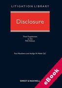 Cover of Disclosure 5th ed: 3rd Supplement (eBook)