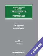 Cover of Bullen & Leake & Jacob's Precedents of Pleadings 19th ed: 1st Supplement (Book & eBook Pack)