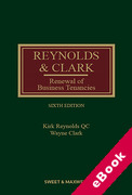 Cover of Reynolds and Clark: Renewal of Business Tenancies (eBook)