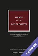 Cover of Terrell on the Law of Patents 19th ed: 2nd Supplement (Book & eBook Pack)