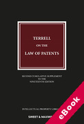 Cover of Terrell on the Law of Patents 19th ed: 2nd Supplement (eBook)