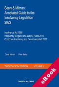 Cover of Sealy & Milman: Annotated Guide to the Insolvency Legislation 2022: Volume 1 (eBook)