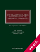 Cover of Contractual Duties: Performance, Breach, Termination and Remedies 3rd ed: 1st Supplement (eBook)