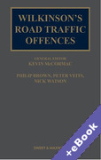 Cover of Wilkinson's Road Traffic Offences 30th ed with 2nd Supplement Set (Book & eBook Pack)