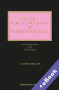 Cover of Stroud's Judicial Dictionary of Words and Phrases 10th ed: 2nd Supplement (Book & eBook Pack)