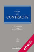 Cover of Chitty on Contracts 34th ed: 1st Supplement (eBook)