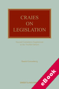 Cover of Craies on Legislation: A Practitioner's Guide to the Nature, Process, Effect and Interpretation of Legislation 12th Edition: 2nd Supplement (eBook)