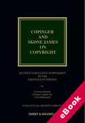 Cover of Copinger and Skone James on Copyright 18th ed: 2nd Supplement (eBook)