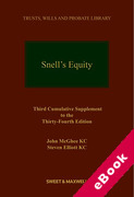 Cover of Snell's Equity 34th ed: 3rd Supplement (eBook)