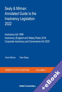 Cover of Sealy & Milman: Annotated Guide to the Insolvency Legislation 2022: Volume 1 with Supplement (Book & eBook Pack)