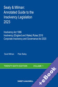 Cover of Sealy & Milman: Annotated Guide to the Insolvency Legislation 2023 Volumes 1 & 2 (Book & eBook Pack)