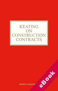 Cover of Keating on Construction Contracts: 11th ed with 3rd Supplement (eBook)