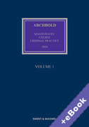 Cover of Archbold Magistrates' Courts Criminal Practice 2024 (Book & eBook Pack)