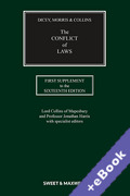 Cover of Dicey, Morris & Collins The Conflict of Laws 16ed: 1st Supplement (Book & eBook Pack)