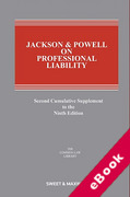 Cover of Jackson & Powell on Professional Liability 9th ed: 2nd Supplement (eBook)
