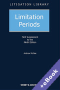 Cover of Limitation Periods 9th ed: 1st Supplement (Book & eBook Pack)