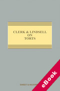 Cover of Clerk & Lindsell on Torts 24th ed with 1st Supplement (eBook)