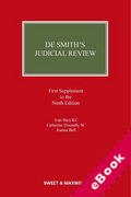 Cover of De Smith's Judicial Review 9th ed: 1st Supplement (eBook)