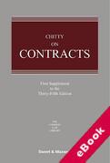 Cover of Chitty on Contracts 35th ed: 1st Supplement (eBook)