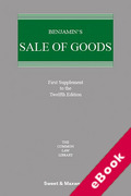 Cover of Benjamin's Sale of Goods 12th ed: 1st Supplement (eBook)