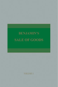 Cover of Benjamin's Sale of Goods 12th ed with 1st Supplement