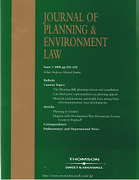 Cover of Journal of Planning and Environment Law: Issues and Bound Volume