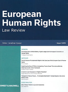 Cover of European Human Rights Law Review: Issues and Bound Volume
