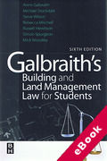 Cover of Galbraith's Building and Land Management Law for Students (eBook)