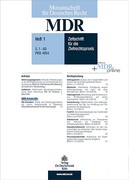 Cover of Monatsschrift fuer Deutsches Recht (MDR Bundle)