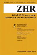 Cover of Zeitschrift fur das Gesamte Handelsrecht und Wirtschaftsrecht (ZHR)
