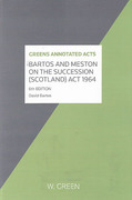 Cover of Bartos and Meston On the Succession (Scotland) Act 1964