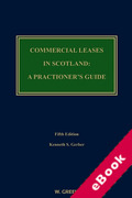 Cover of Commercial Leases in Scotland: A Practitioner's Guide (eBook)