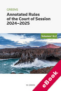 Cover of Greens Annotated Rules of the Court of Session 2024-2025 (eBook)