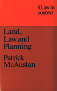 Cover of Law in Context: Land, Law and Planning