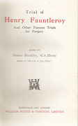 Cover of Trial of Henry Fauntleroy and Other Famous Trials for Forgery
