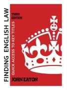 Cover of Finding English Law: Quick Access to Key Titles